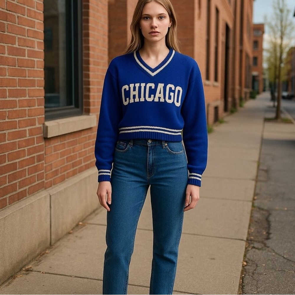 H&M Royal Blue Knit Sweater Chicago size small - Picture 5 of 5